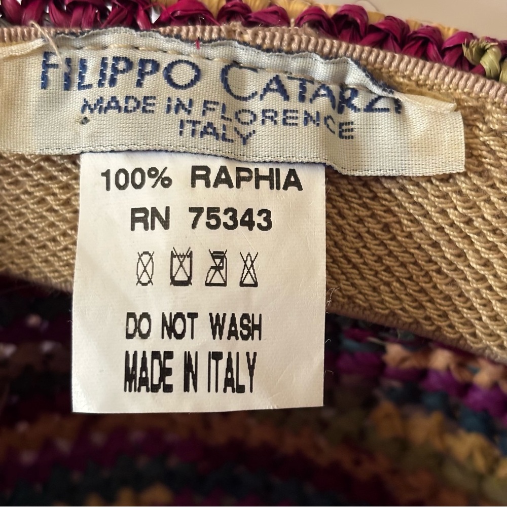 Filippo Catarzi Made In Florence Colorful Raphia Floppy Beach Cruise Summer - Picture 5 of 6